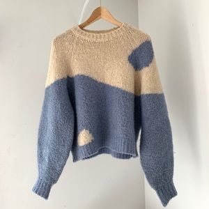 Paloma Wool Yin Yang Sweater in Warm Blue and Cream